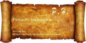 Petsch Hajnalka névjegykártya
